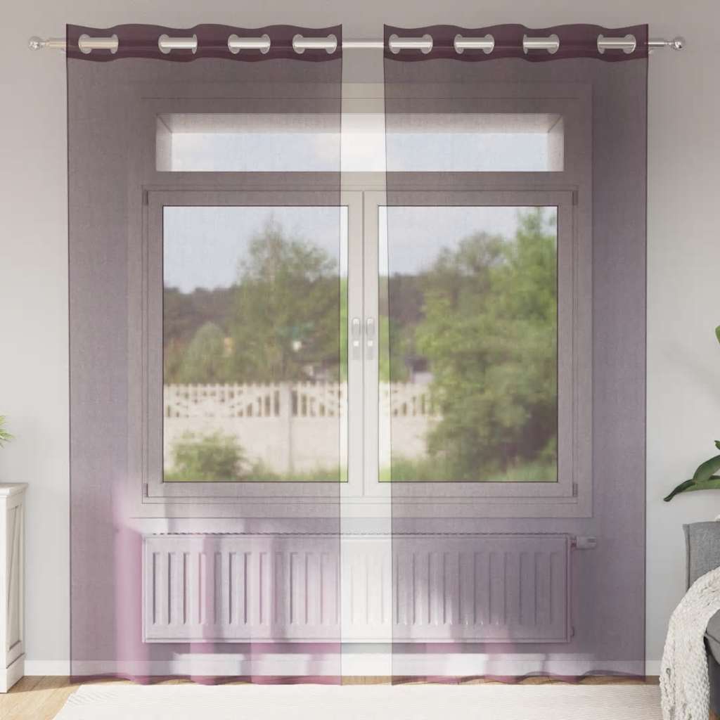 Tende Vidaxx voile con occhielli 2 pz 140x225 cm viola