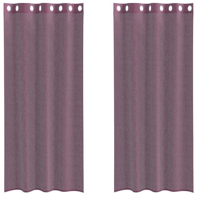 Vidaxx tende in voile con occhielli 2 pz 140x245 cm viola