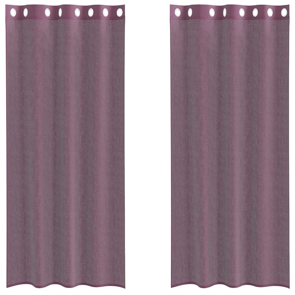 Vidaxx tende in voile con occhielli 2 pz 140x245 cm viola