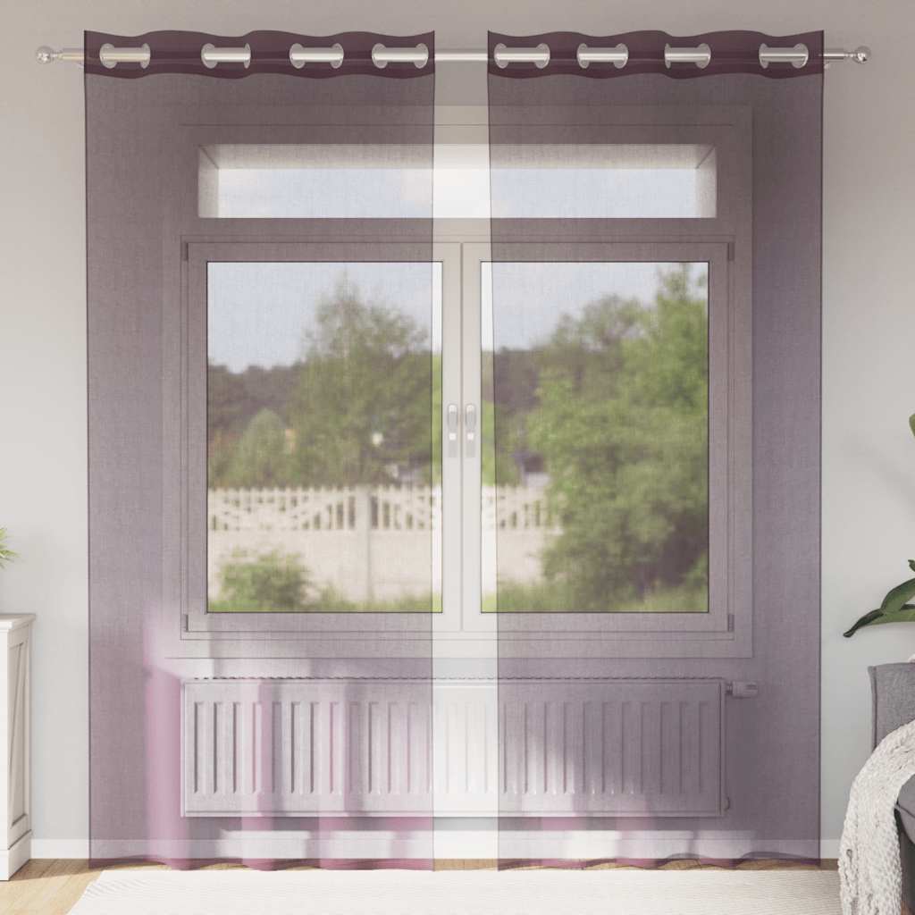Vidaxx tende in voile con occhielli 2 pz 140x245 cm viola