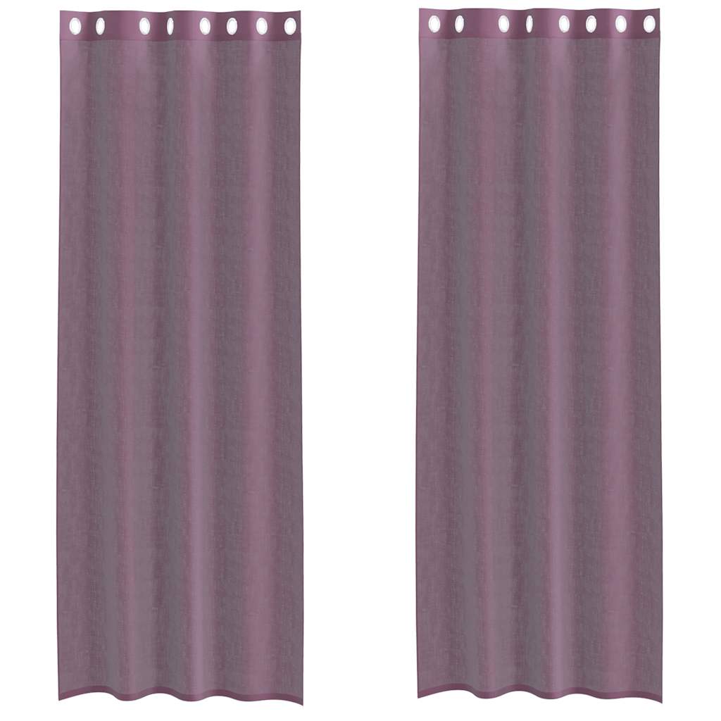 Vidaxx tende in voile con occhielli 2 pz viola 140x260 cm
