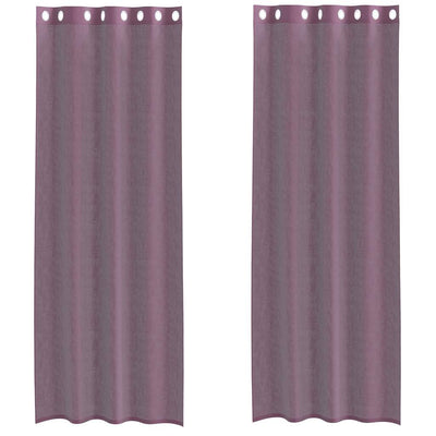 Vidaxx tende in voile con occhielli 2 pz viola 140x260 cm