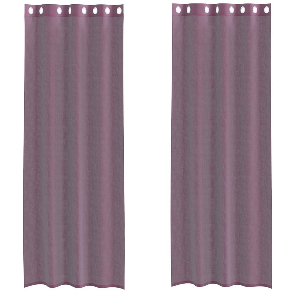 Tende Vidaxx voile con occhielli 2 pz 140x300 cm viola