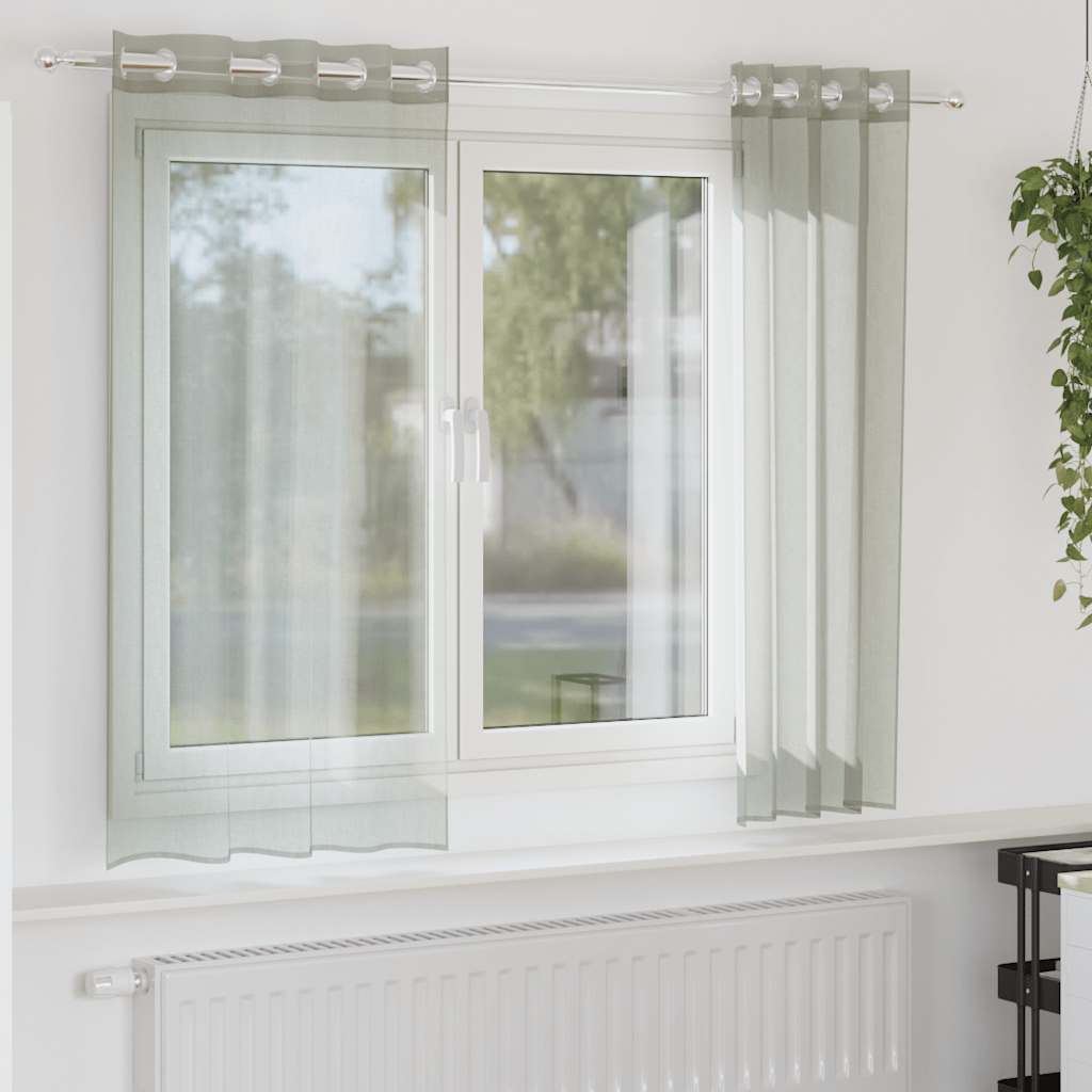 Vidaxx cortinas voile con ojales 2 piezas 140x140 cm gris claro