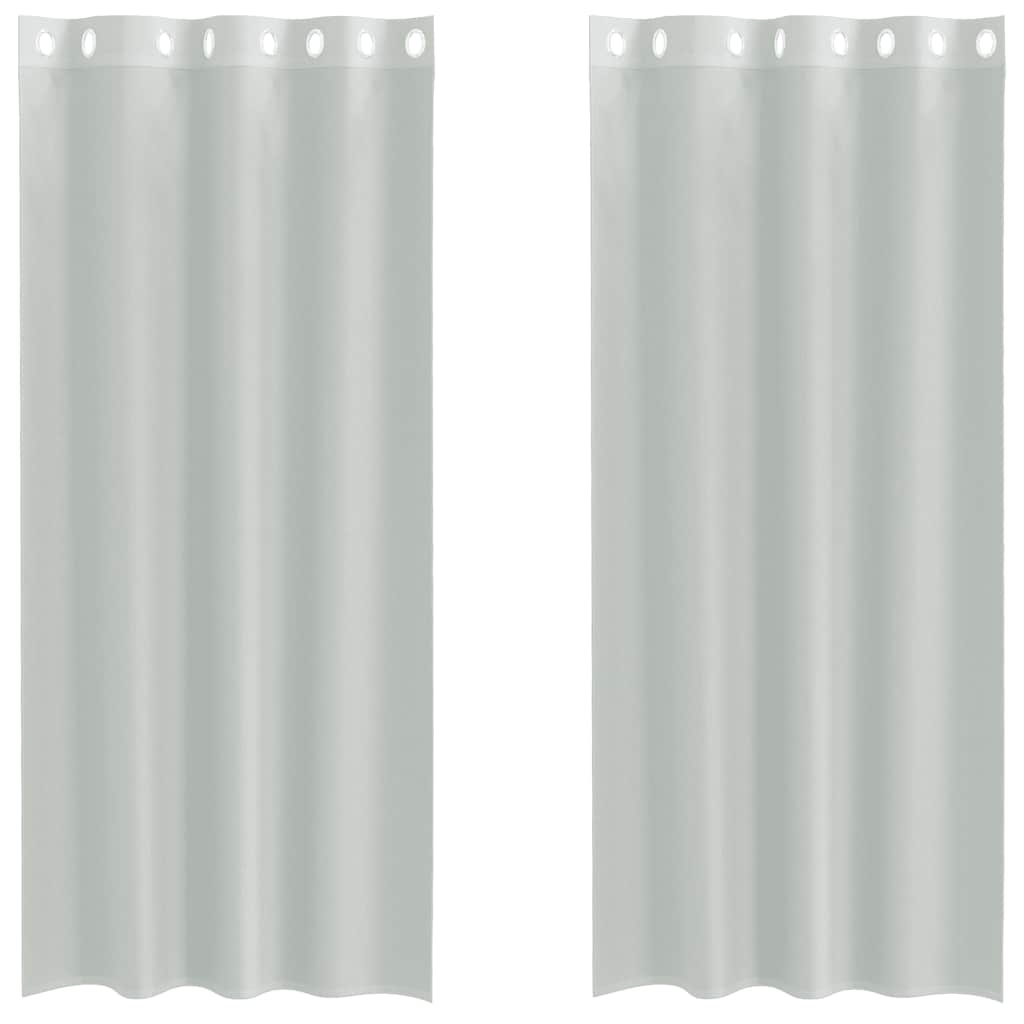 Tende Vidaxx voile con occhielli 2 pz 140x225 cm grigio chiaro