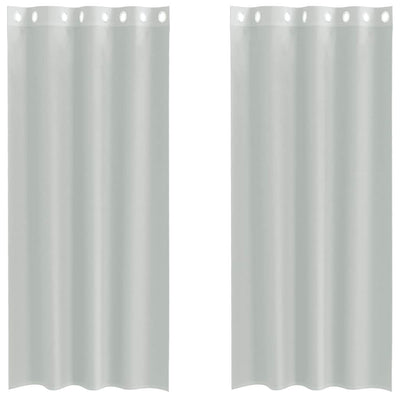 Tende Vidaxx voile con occhielli 2 pz 140x225 cm grigio chiaro
