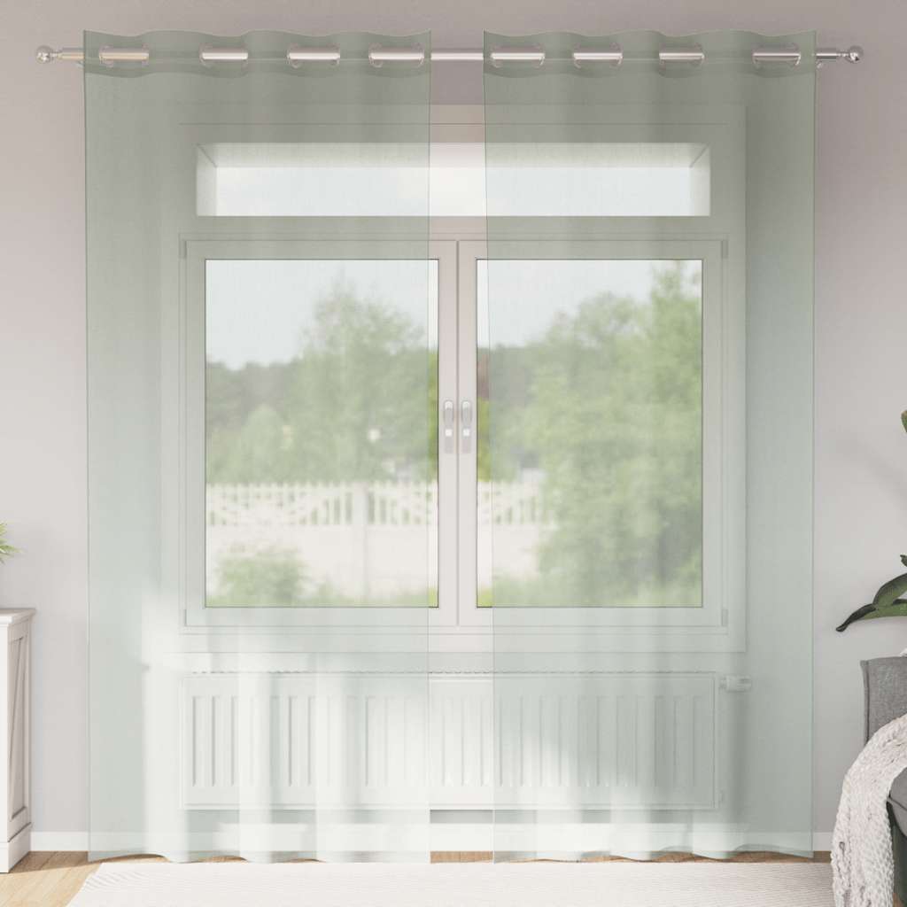 Tende Vidaxx voile con occhielli 2 pz 140x225 cm grigio chiaro