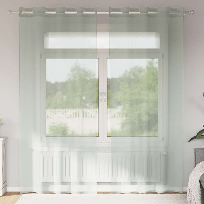 Vidaxl gordijnen voile met doorvoertules 2 st 140x225 cm lichtgrijs