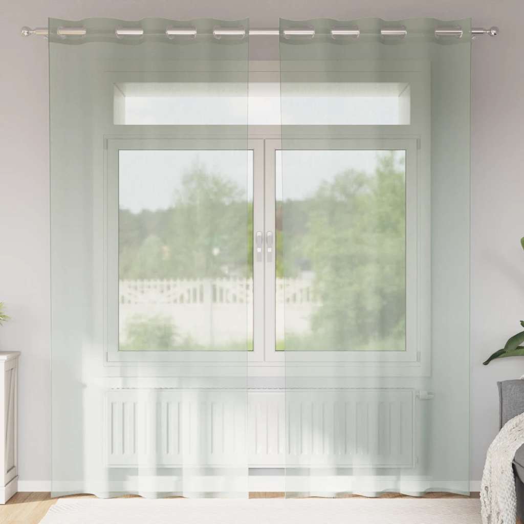 Tende Vidaxx voile con occhielli 2 pz 140x245 cm grigio chiaro