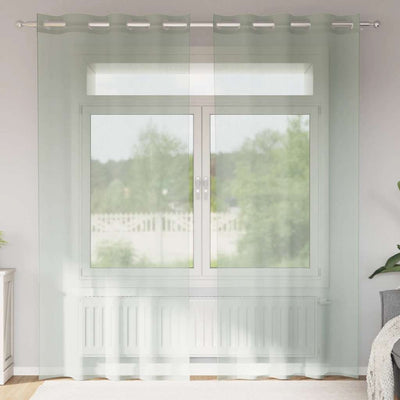 Tende Vidaxx voile con occhielli 2 pz 140x245 cm grigio chiaro