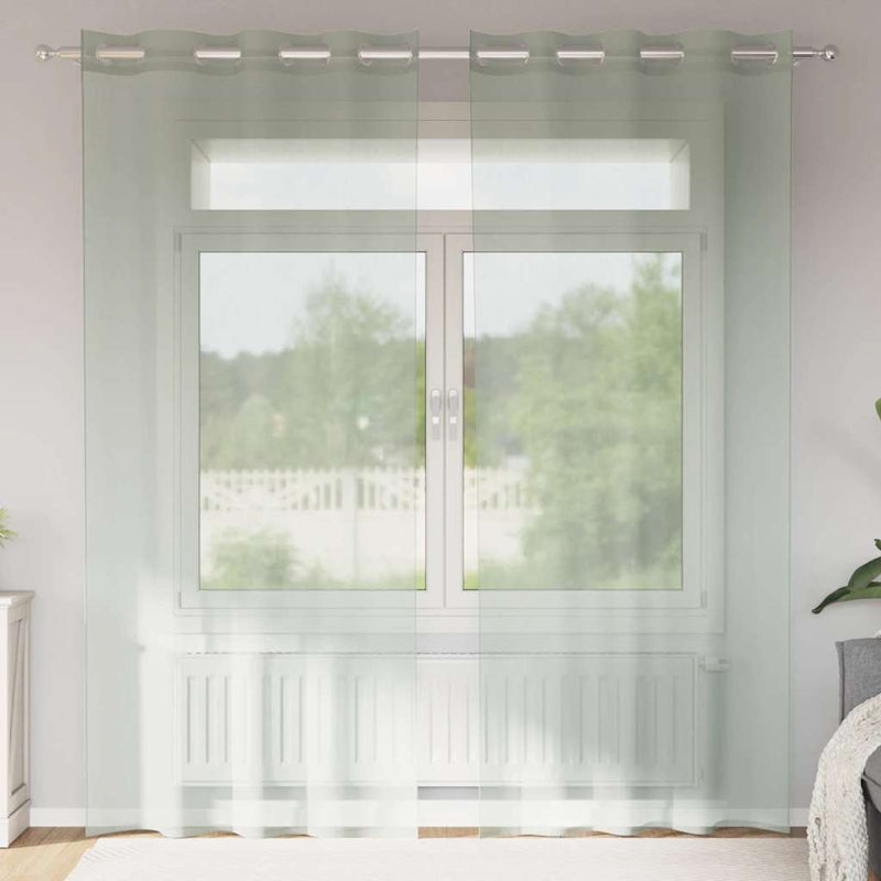 Vidaxl gordijnen voile met doorvoertules 2 st 140x245 cm lichtgrijs