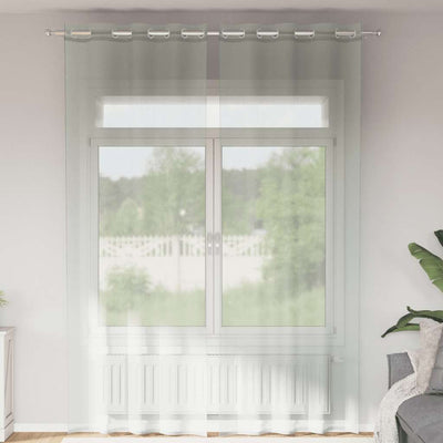 Tende Vidaxx voile con occhielli 2 pz 140x260 cm grigio chiaro