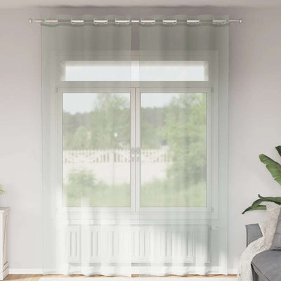 Tende Vidaxx voile con occhielli 2 pz 140x300 cm grigio chiaro