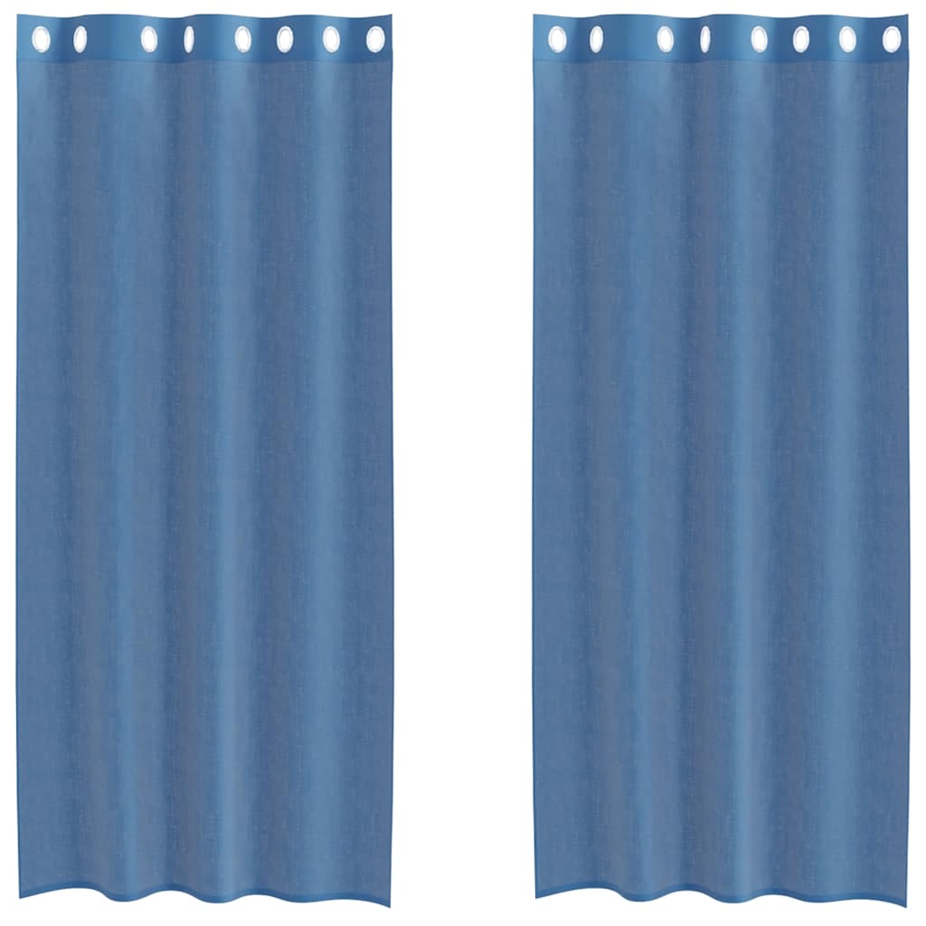 Vidaxl tende in voile con occhielli 2 pz blu reale