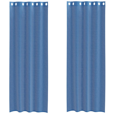 Vidaxl tende in voile con occhielli 2 pz blu reale