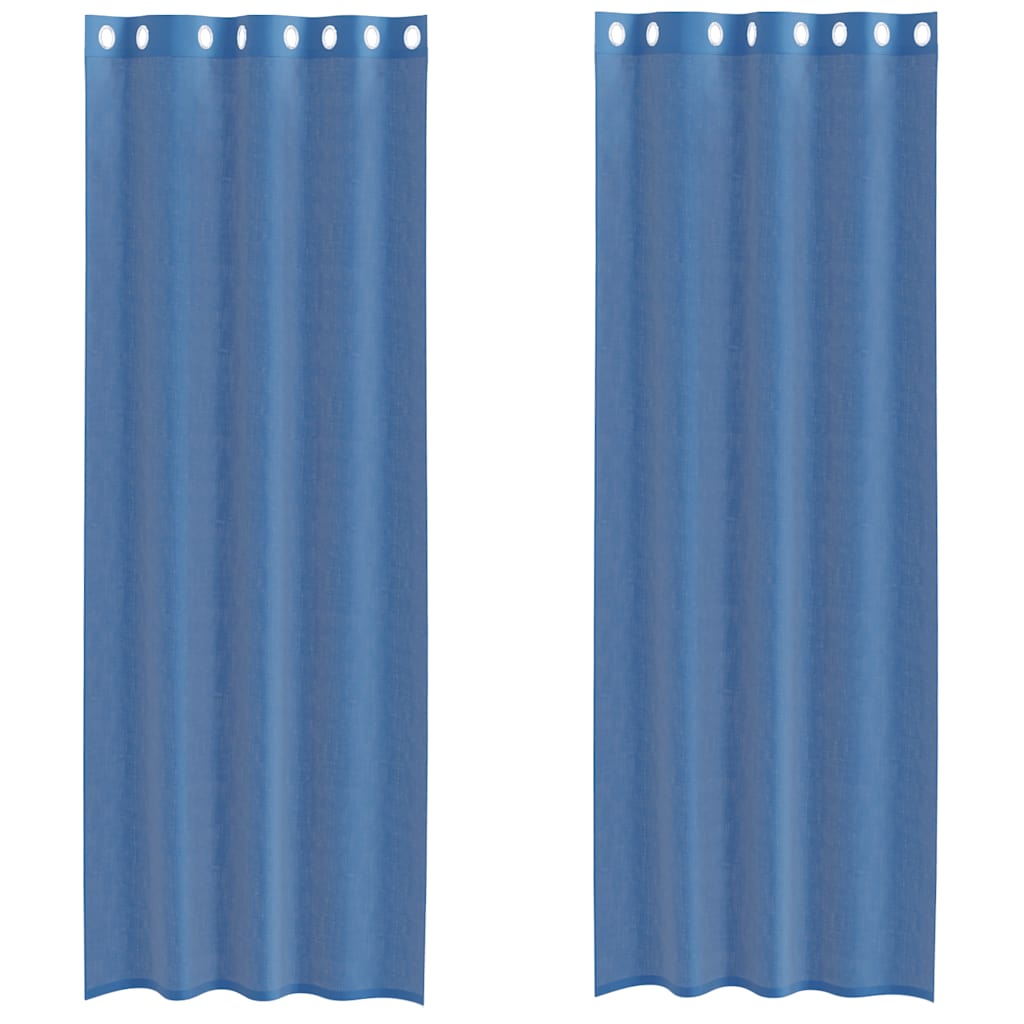 Vidaxl tende in voile con occhielli 2 pz blu reale