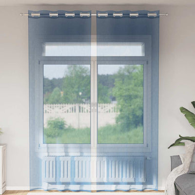 Vidaxl tende in voile con occhielli 2 pz blu reale