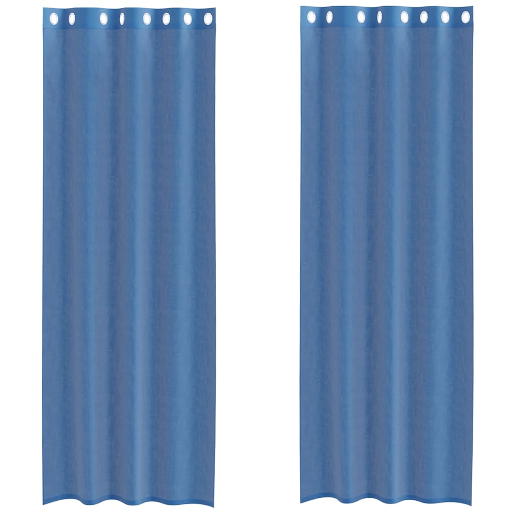 Vidaxl tende in voile con occhielli 2 pz blu reale