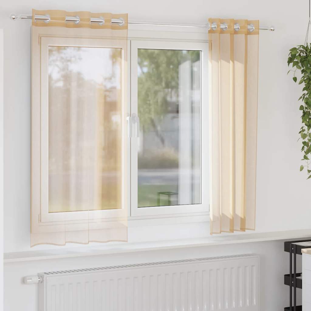 Vidaxl tende voile con occhielli 2 pz sabbia