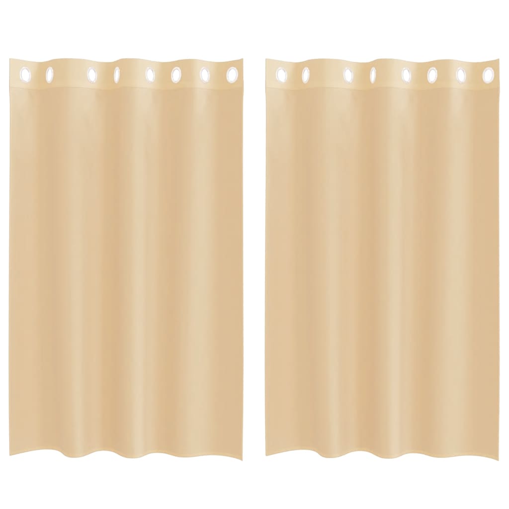 Vidaxl cortinas voile con ojales 2uds arena