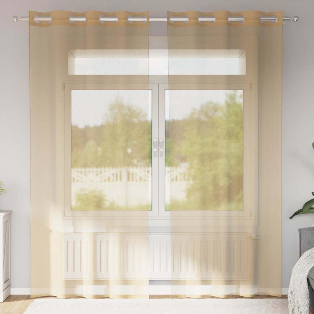 Vidaxl tende voile con occhielli 2 pz sabbia