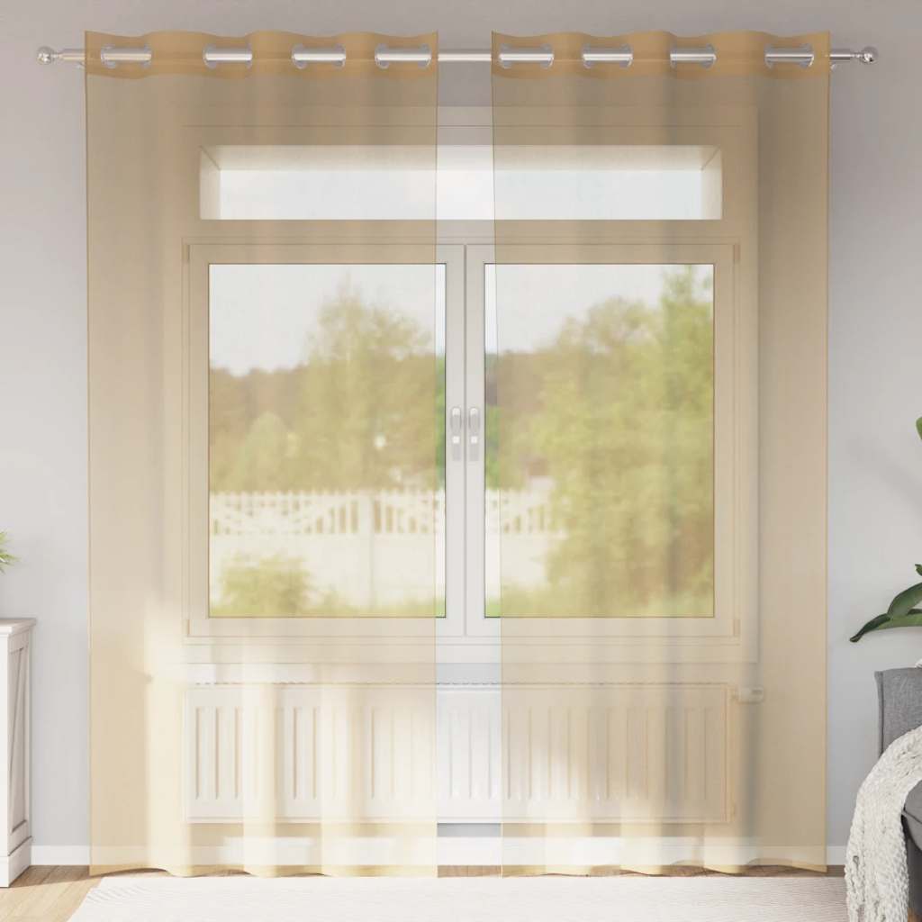 Vidaxl tende voile con occhielli 2 pz sabbia