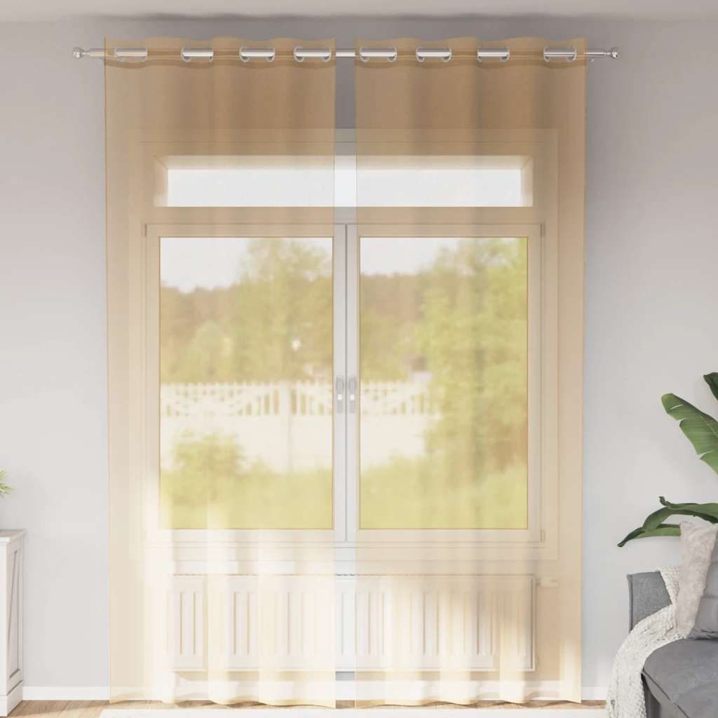 Vidaxl tende voile con occhielli 2 pz sabbia