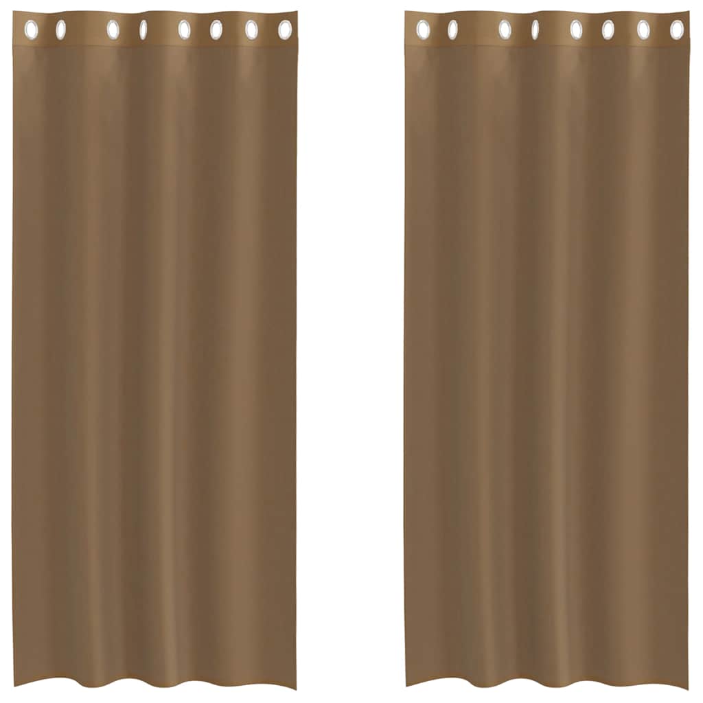 Tende Vidaxl voile con occhielli 2 pz marrone chiaro