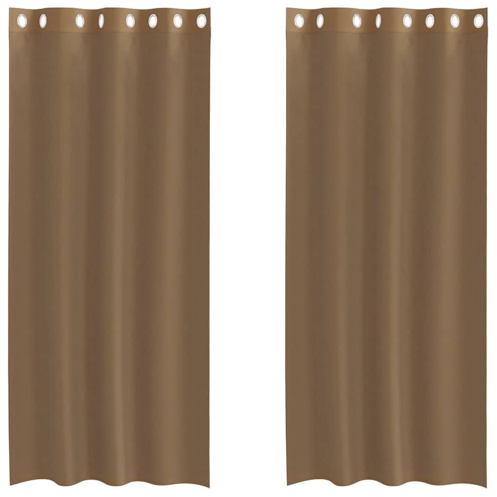 Tende Vidaxl voile con occhielli 2 pz marrone chiaro