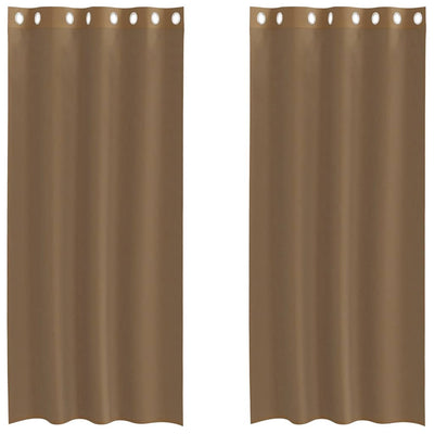 Tende Vidaxl voile con occhielli 2 pz marrone chiaro