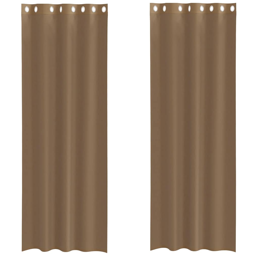 Tende Vidaxl voile con occhielli 2 pz marrone chiaro