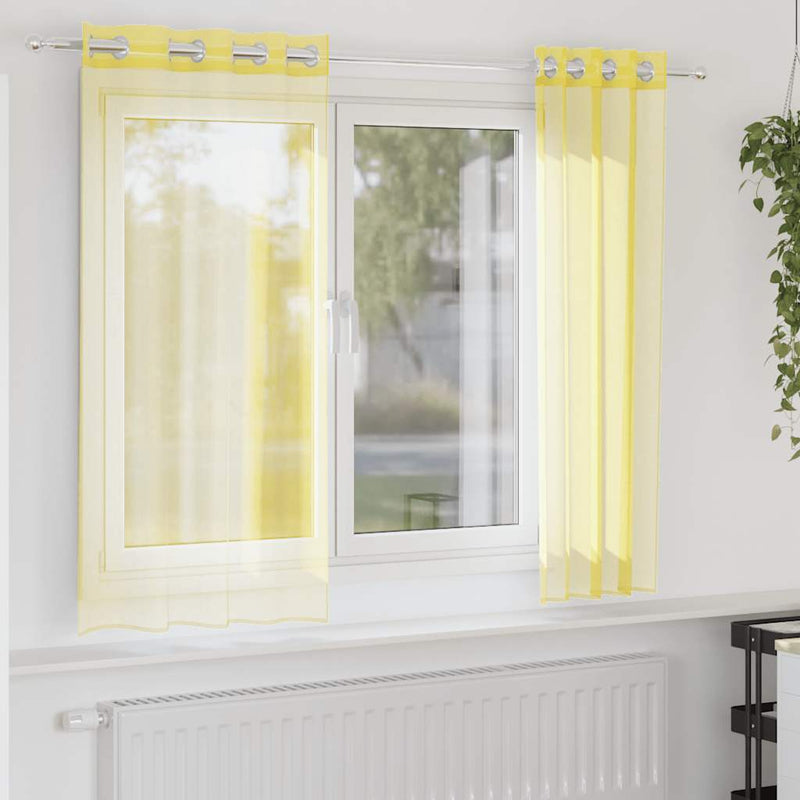 Tende Vidaxl voile con occhielli 2 pz gialle