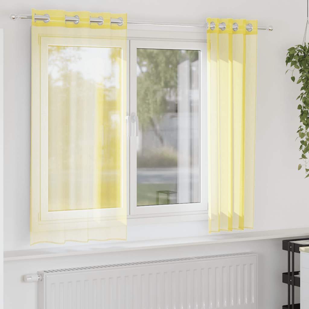 Tende Vidaxl voile con occhielli 2 pz gialle