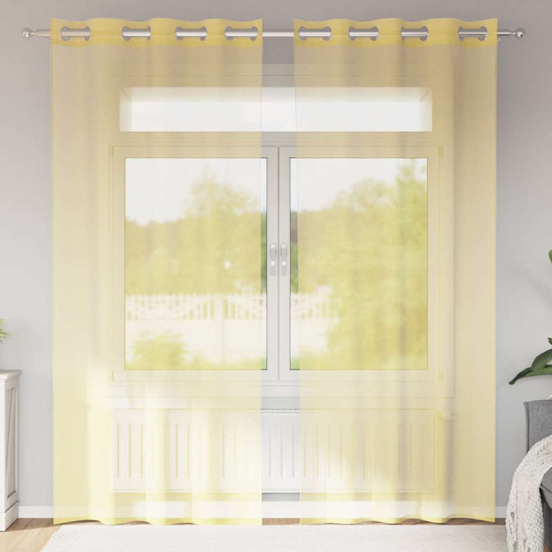 Tende Vidaxl voile con occhielli 2 pz gialle