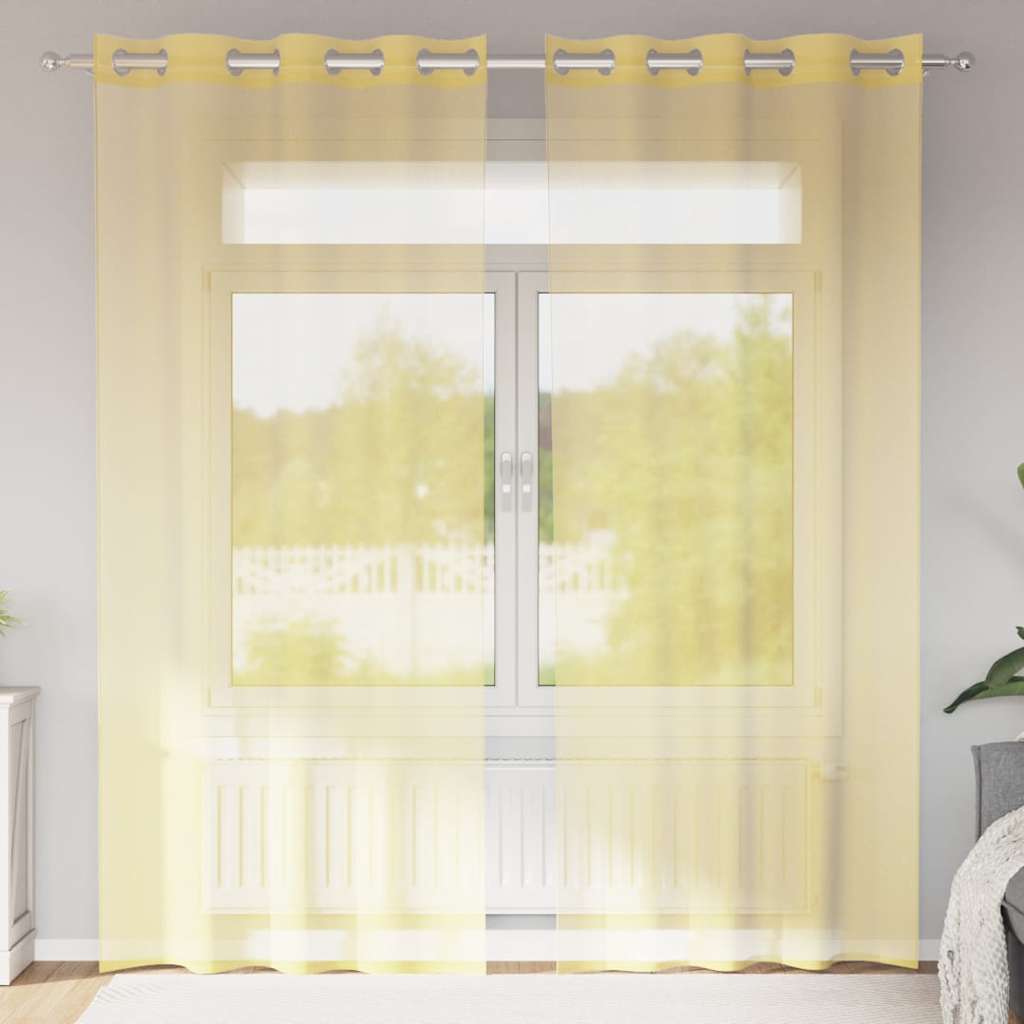 Tende Vidaxl voile con occhielli 2 pz gialle