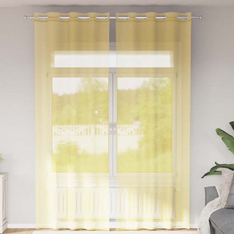 Tende Vidaxl voile con occhielli 2 pz gialle