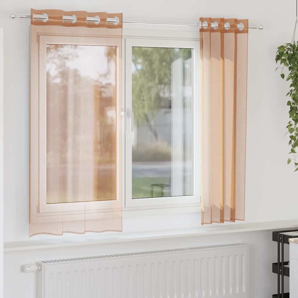 Vidaxl tende voile con occhielli 2 pz terracotta
