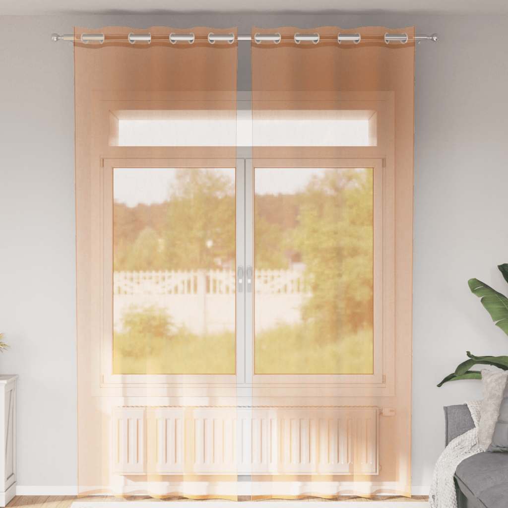 Vidaxl tende voile con occhielli 2 pz terracotta
