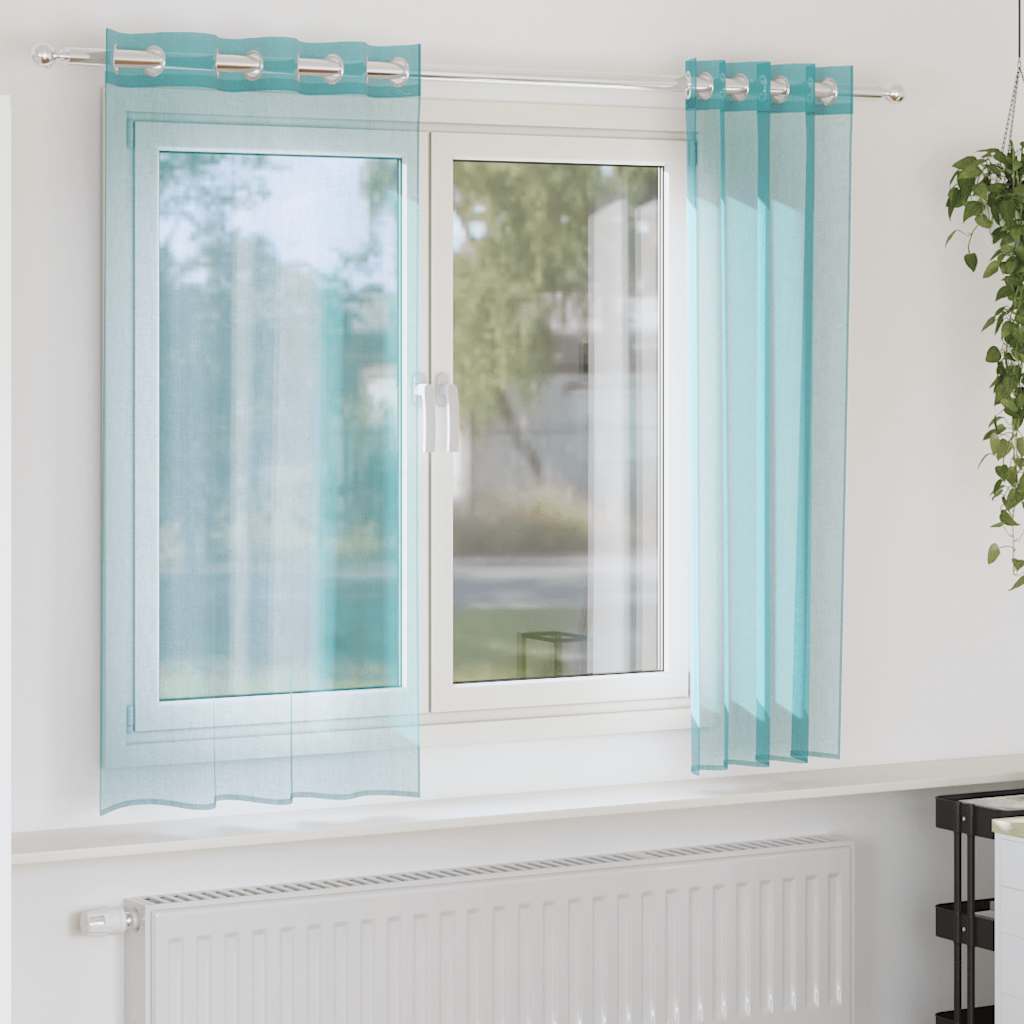 Vidaxl tende voile con occhielli 2 pz turchese