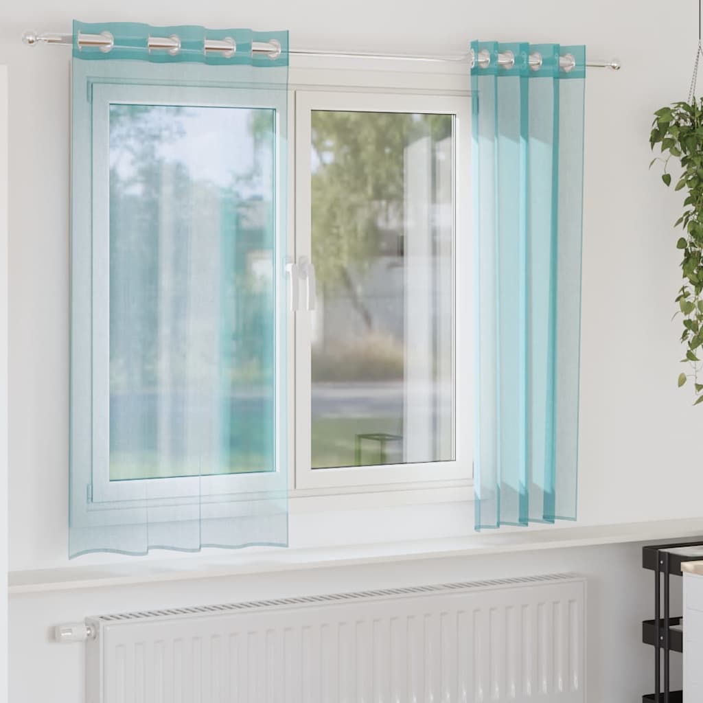 Vidaxl tende voile con occhielli 2 pz turchese