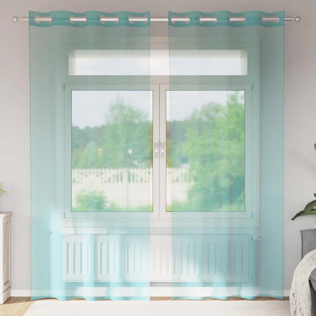 Vidaxl tende voile con occhielli 2 pz turchese