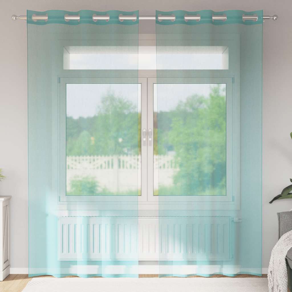 Vidaxl tende voile con occhielli 2 pz turchese