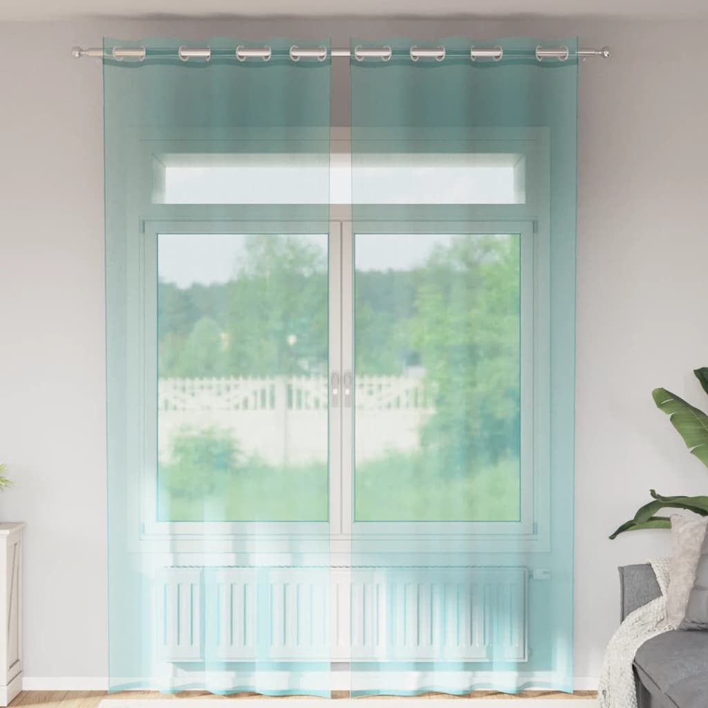 Vidaxl tende voile con occhielli 2 pz turchese