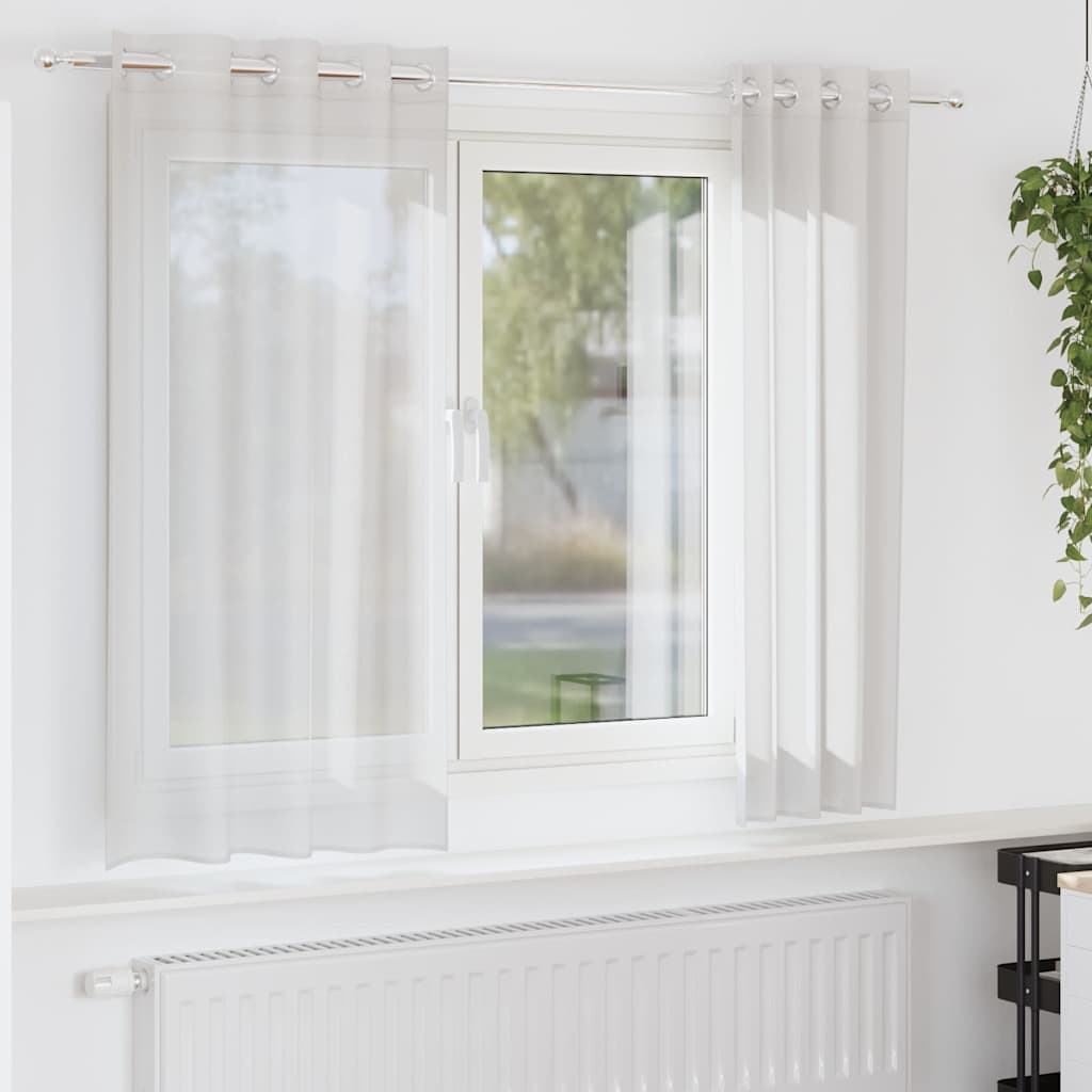 Tende Vidaxl voile con occhielli 2 pz bianco