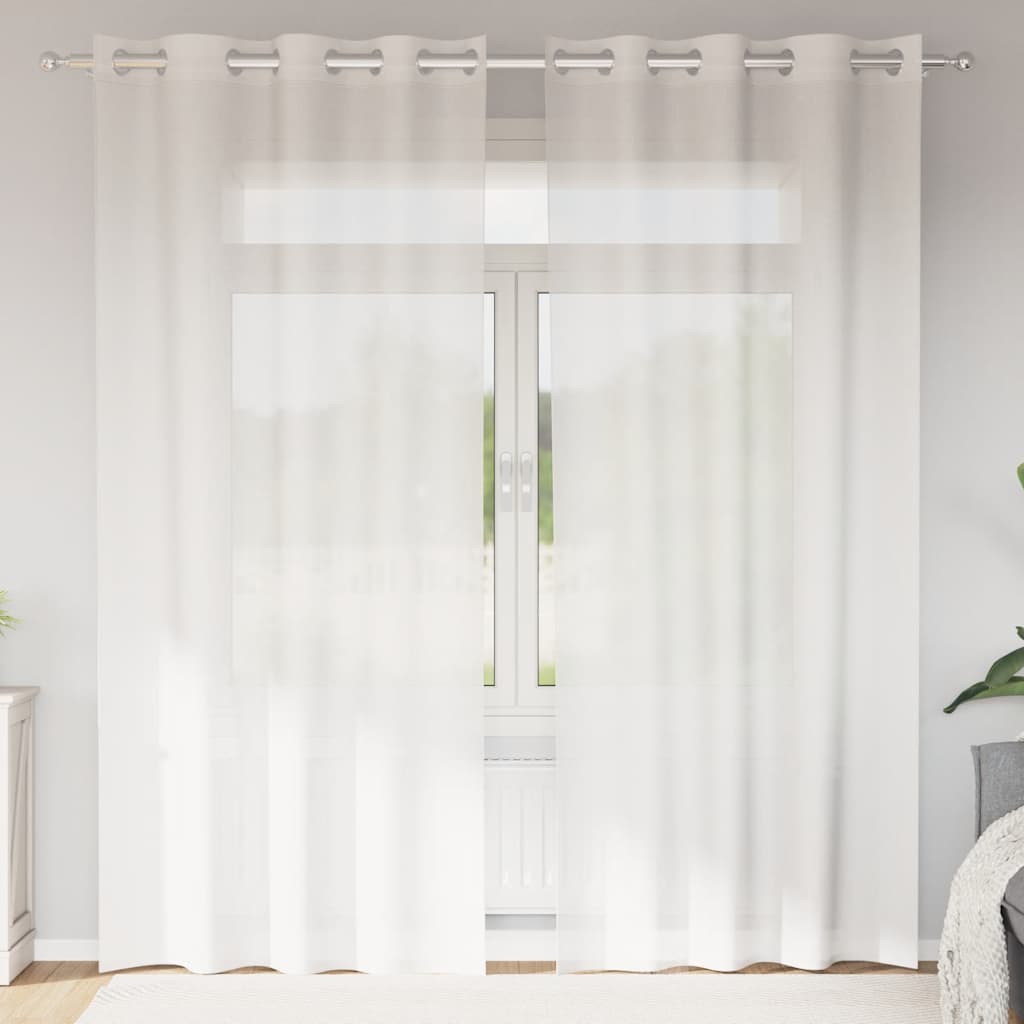 Tende Vidaxl voile con occhielli 2 pz bianco