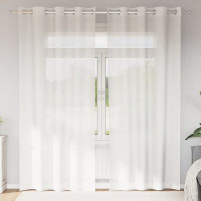 Tende Vidaxl voile con occhielli 2 pz bianco