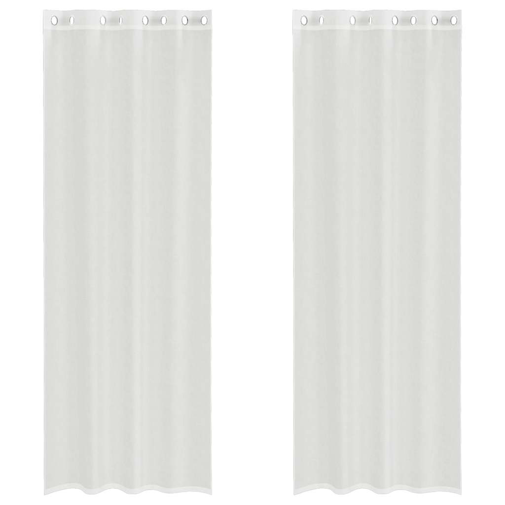 Vidaxl cortinas voile con ojales 2 piezas blanco