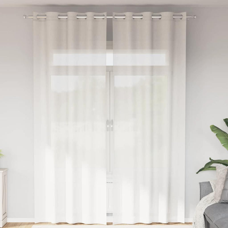 Vidaxl cortinas voile con ojales 2 piezas blanco