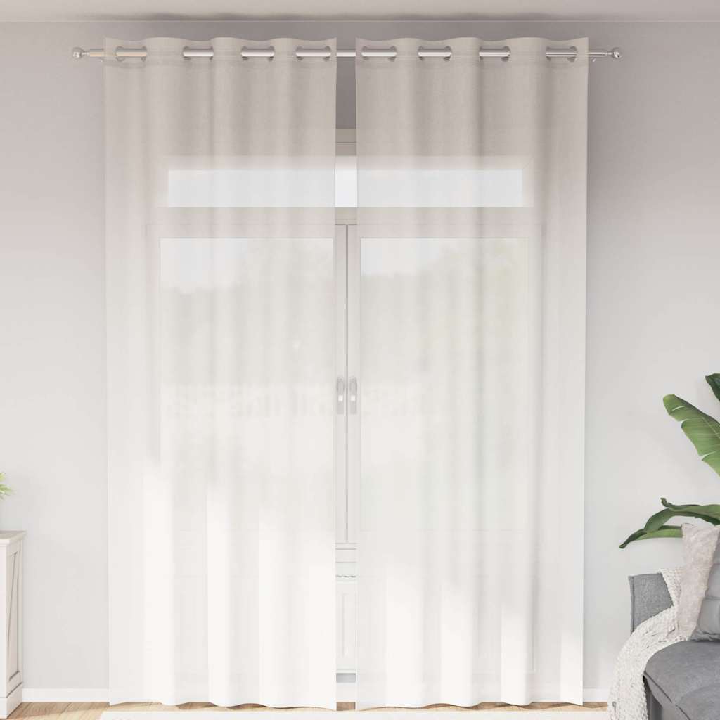 Tende Vidaxl voile con occhielli 2 pz bianco