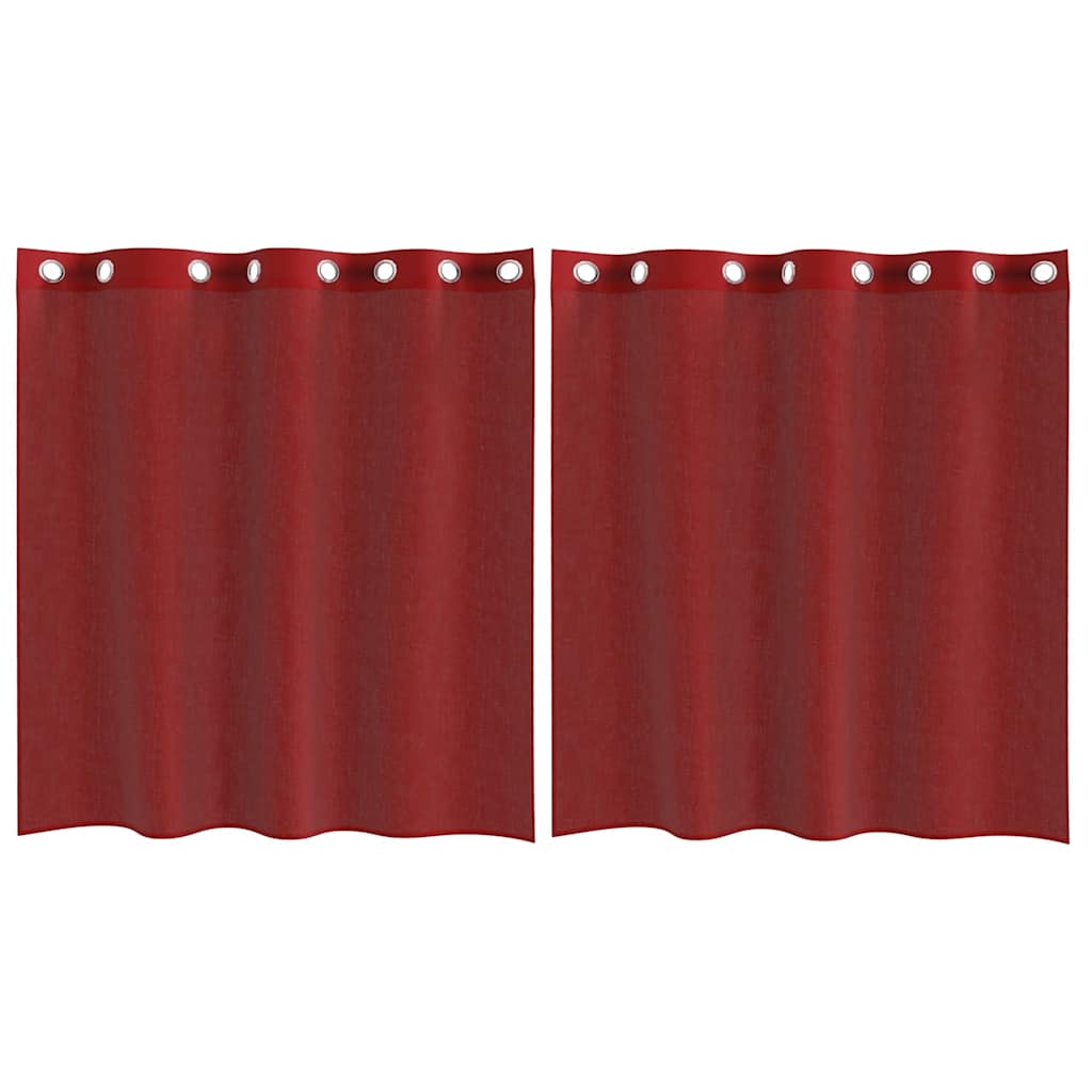 Vidaxx cortinas voile con ojales 2 piezas rojo vino